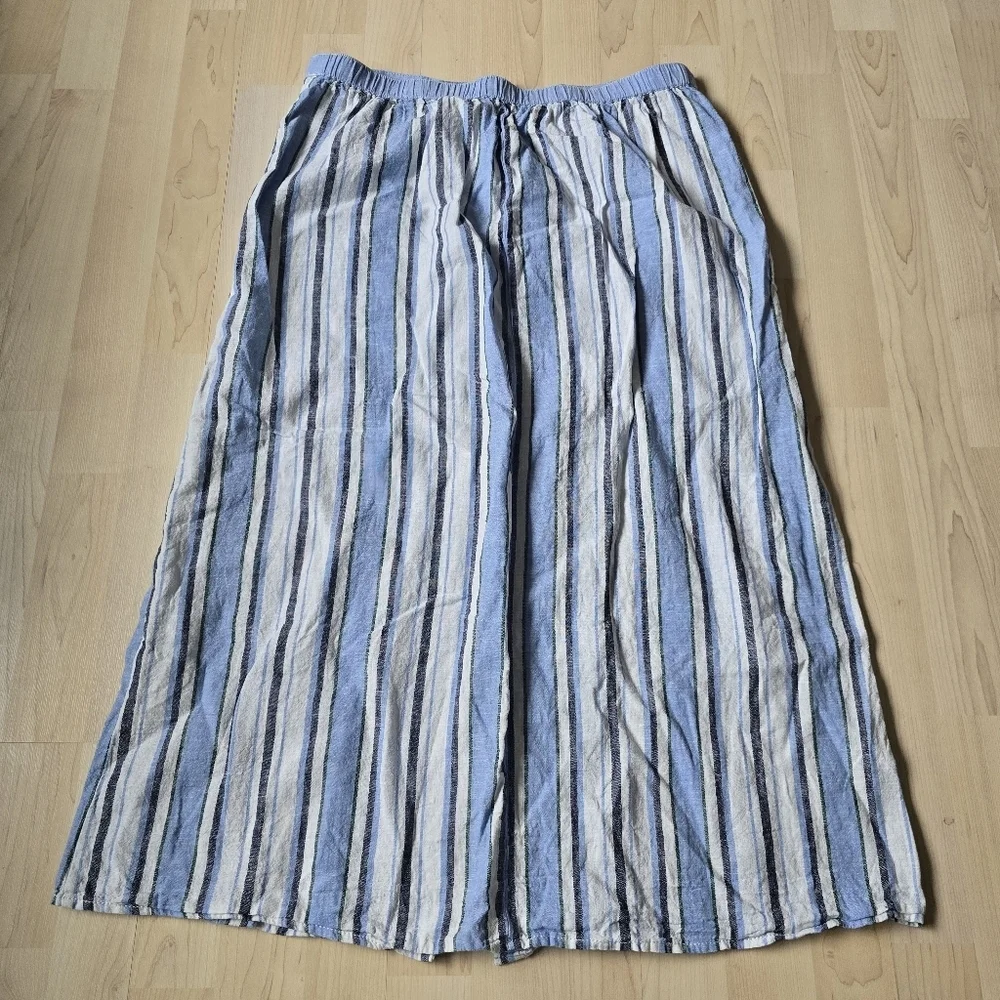 Max Studio Linen Blend Button Front Skirt Size Large